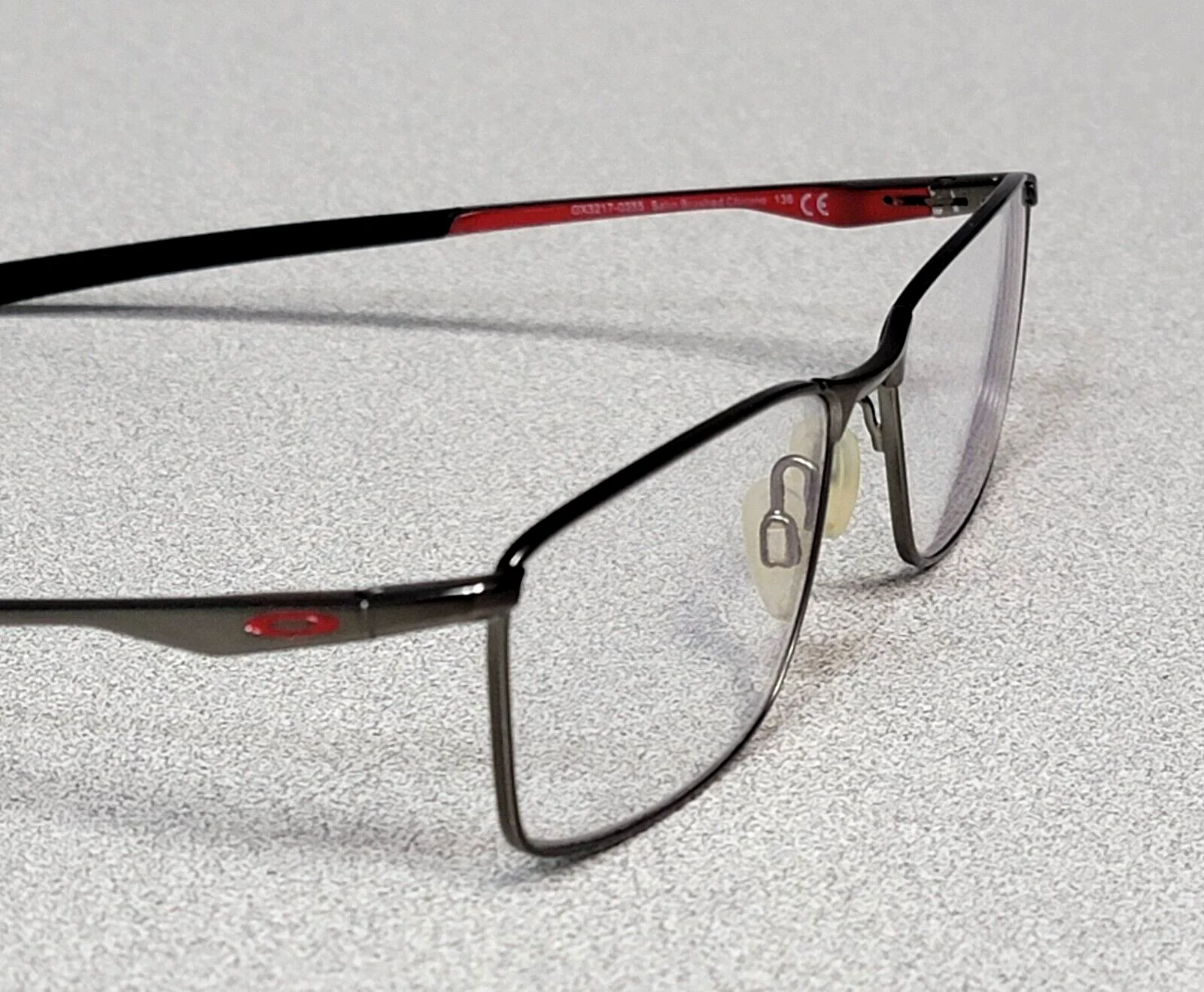 Oakley SOCKET 5.0 Red OX3217-0355 55mm Satin Brushed Chrome Eyeglasses Frames 3