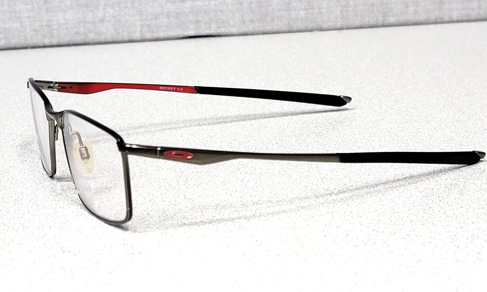 Oakley SOCKET 5.0 Red OX3217-0355 55mm Satin Brushed Chrome Eyeglasses Frames 4