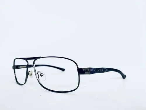 Octo Dark Silver Gun Metal Rectangular Aviator Glasses Aluminum 61 13 133