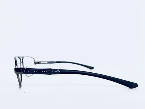 Octo Dark Silver Gun Metal Rectangular Aviator Glasses Aluminum 61 13 133 4