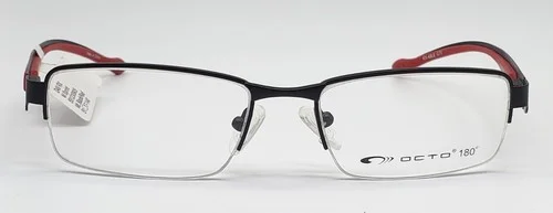 OCTO Sprint Matte Black/Red Rectangular 51x17 140 Frame Only Eyeglasses