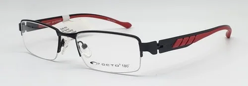 OCTO Sprint Matte Black/Red Rectangular 51x17 140 Frame Only Eyeglasses 2