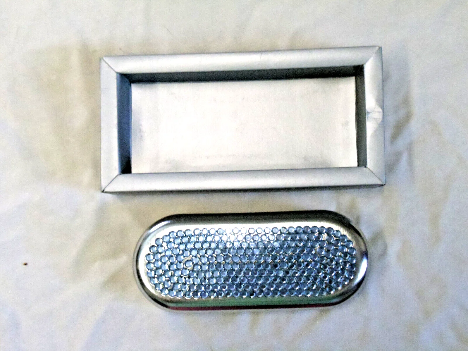 Off 5th Saks Fifth Ave eyeglass case Vintage NEW Blue Rhinestones