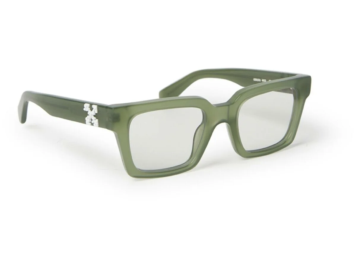 Off-White Style 21 Eyeglasses OERJ021C99PLA0014500 Green Frame Transparent Lens