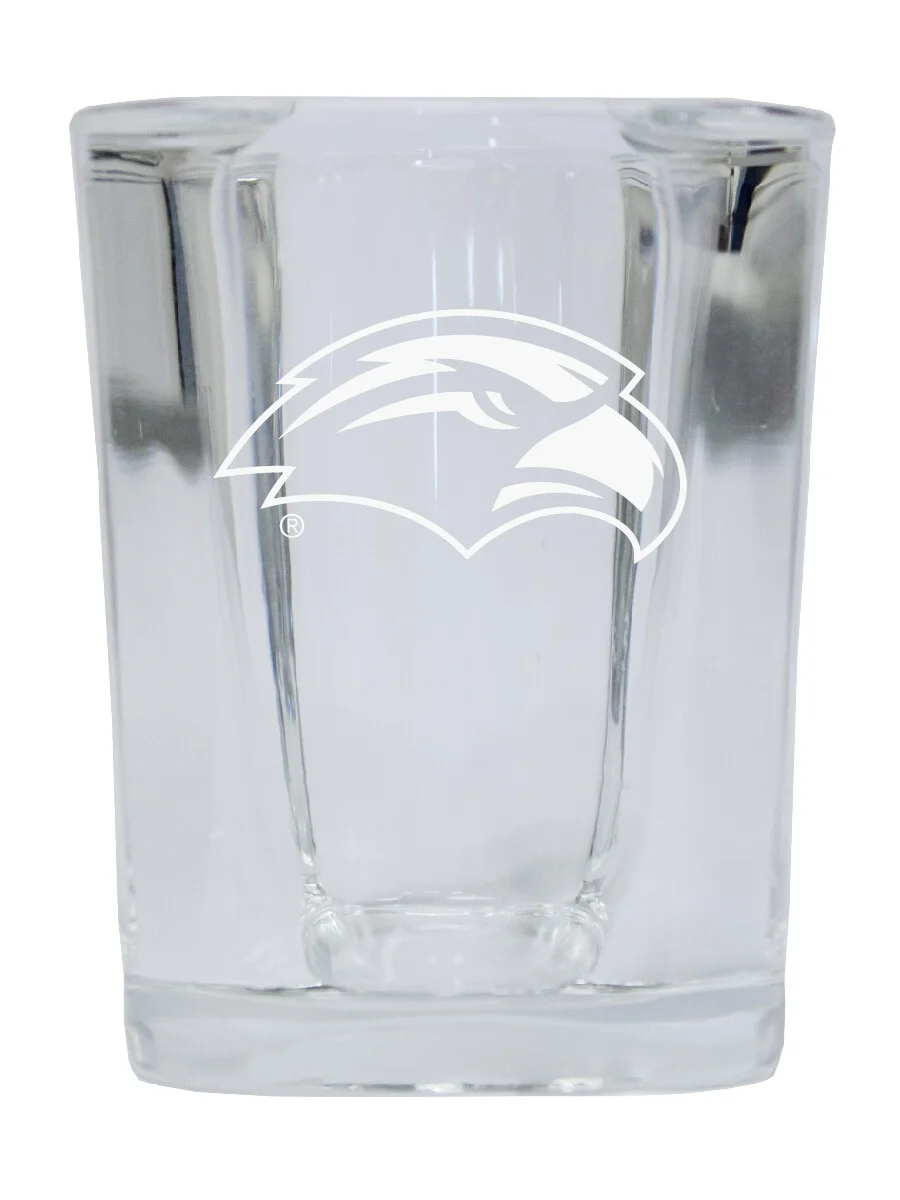 Officially Licensed Laser Etched College Logo Square Base Shot Glasses-Set of 2 2