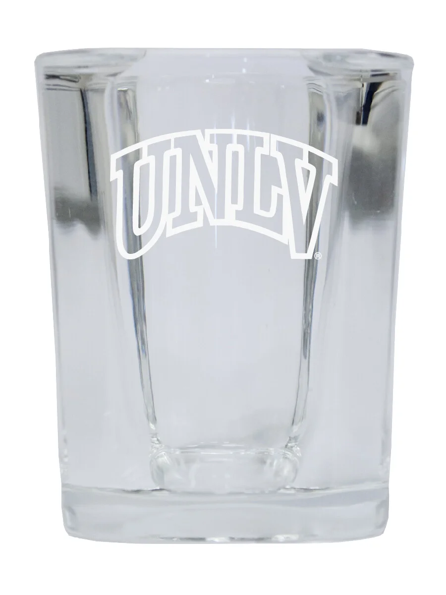 Officially Licensed Laser Etched College Logo Square Base Shot Glasses-Set of 2 4