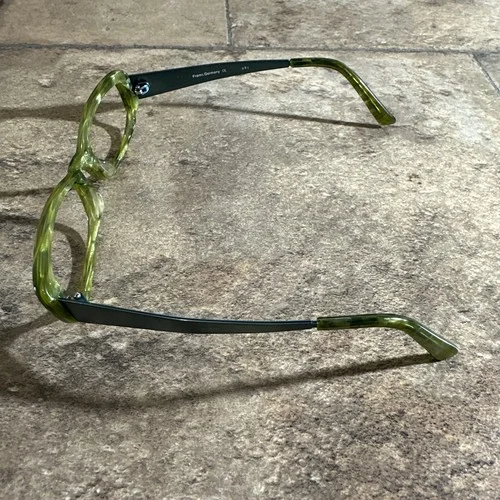 OGI 7117 Emerald Green Marble Eyeglasses Frames ONLY 50-15-135 Germany w/Case 3