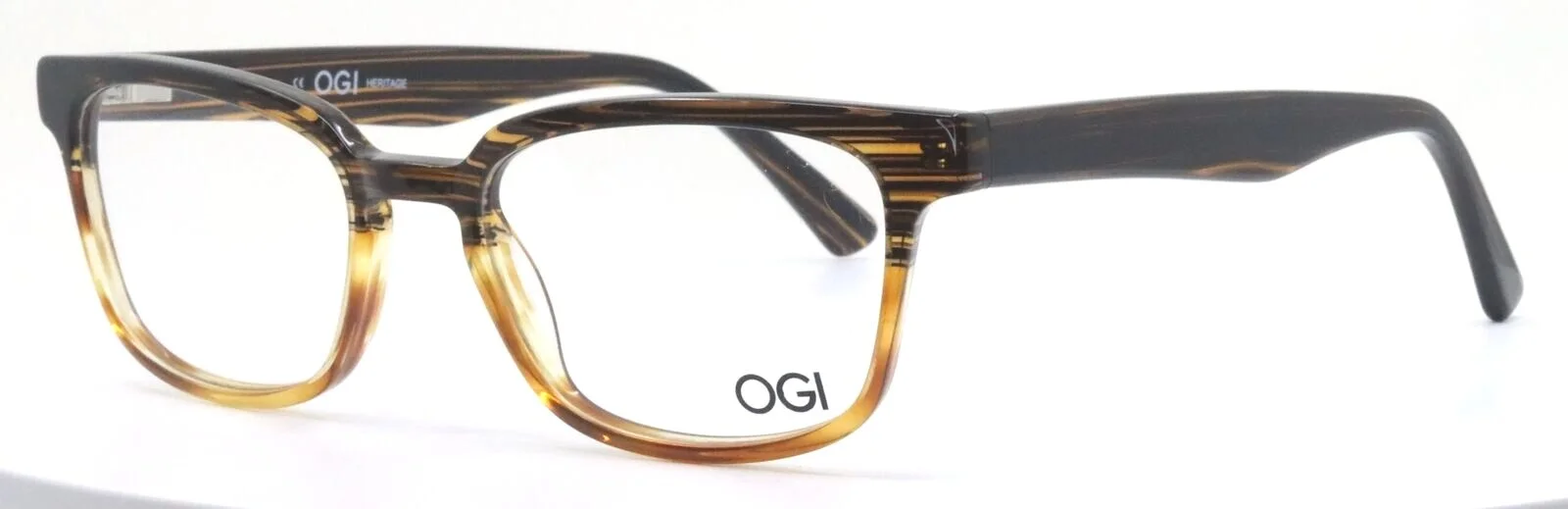 OGI 7166 2084 Tan Tucson Gold Unisex Square Full Rim Eyeglasses 50-18-145 JAPAN