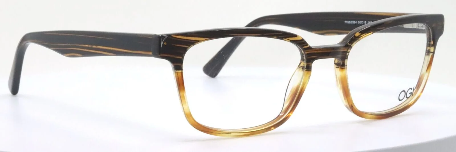 OGI 7166 2084 Tan Tucson Gold Unisex Square Full Rim Eyeglasses 50-18-145 JAPAN 4