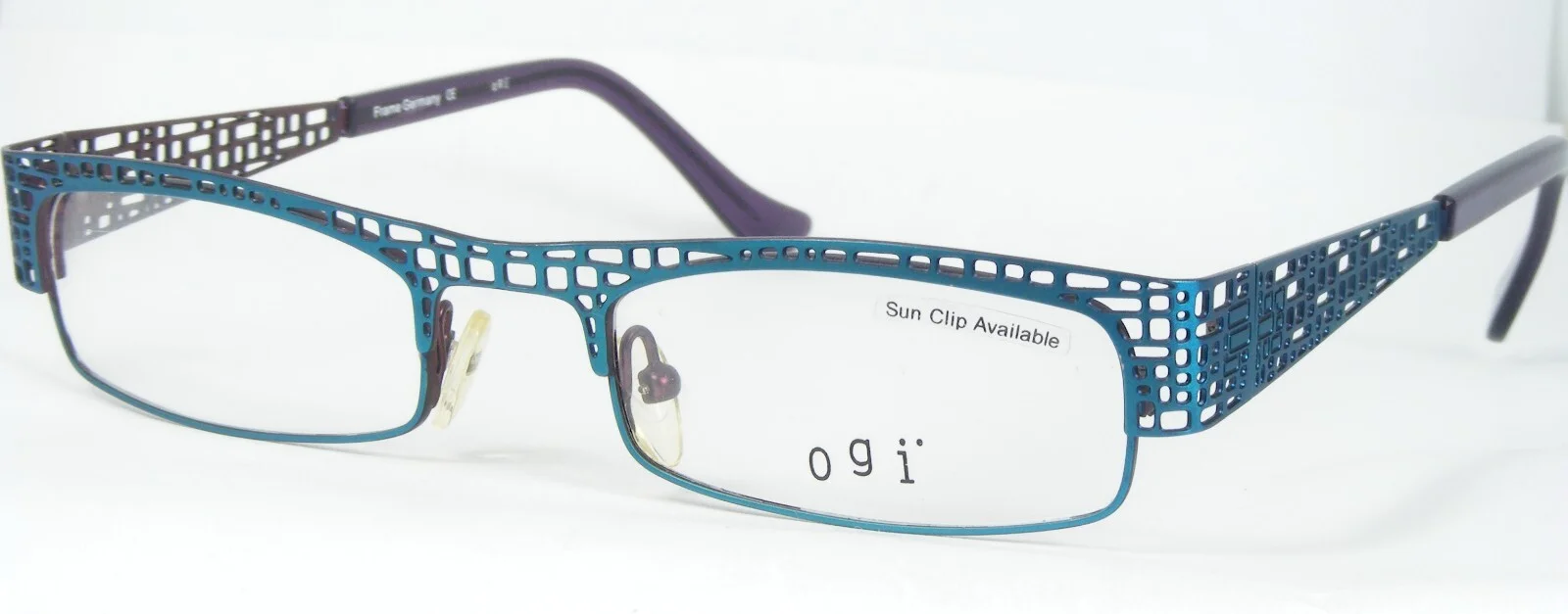 Ogi 9043 752 TEAL /VIOLET UNIQUE EYEGLASSES GLASSES 48-19-135mm Germany (NOTES)