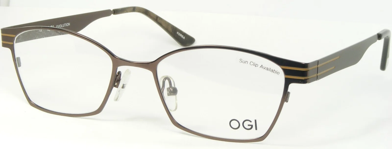 OGI EVOLUTION 3502 1145 BROWN EYEGLASSES GLASSES 50-18-140mm Korea (NOTES)