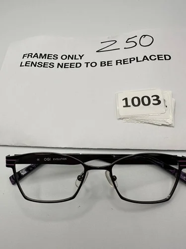 OGI EVOLUTION 3502 1299 GUNMETAL /PURPLE EYEGLASS Frames 50-18-140mm Stainless 2
