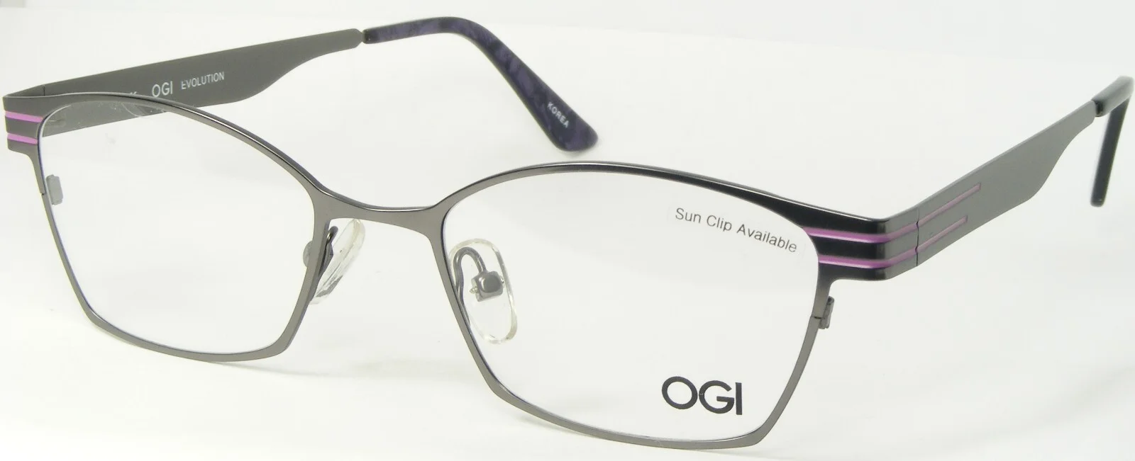 OGI EVOLUTION 3502 1299 GUNMETAL /PURPLE EYEGLASSES GLASSES 50-18-140mm Korea