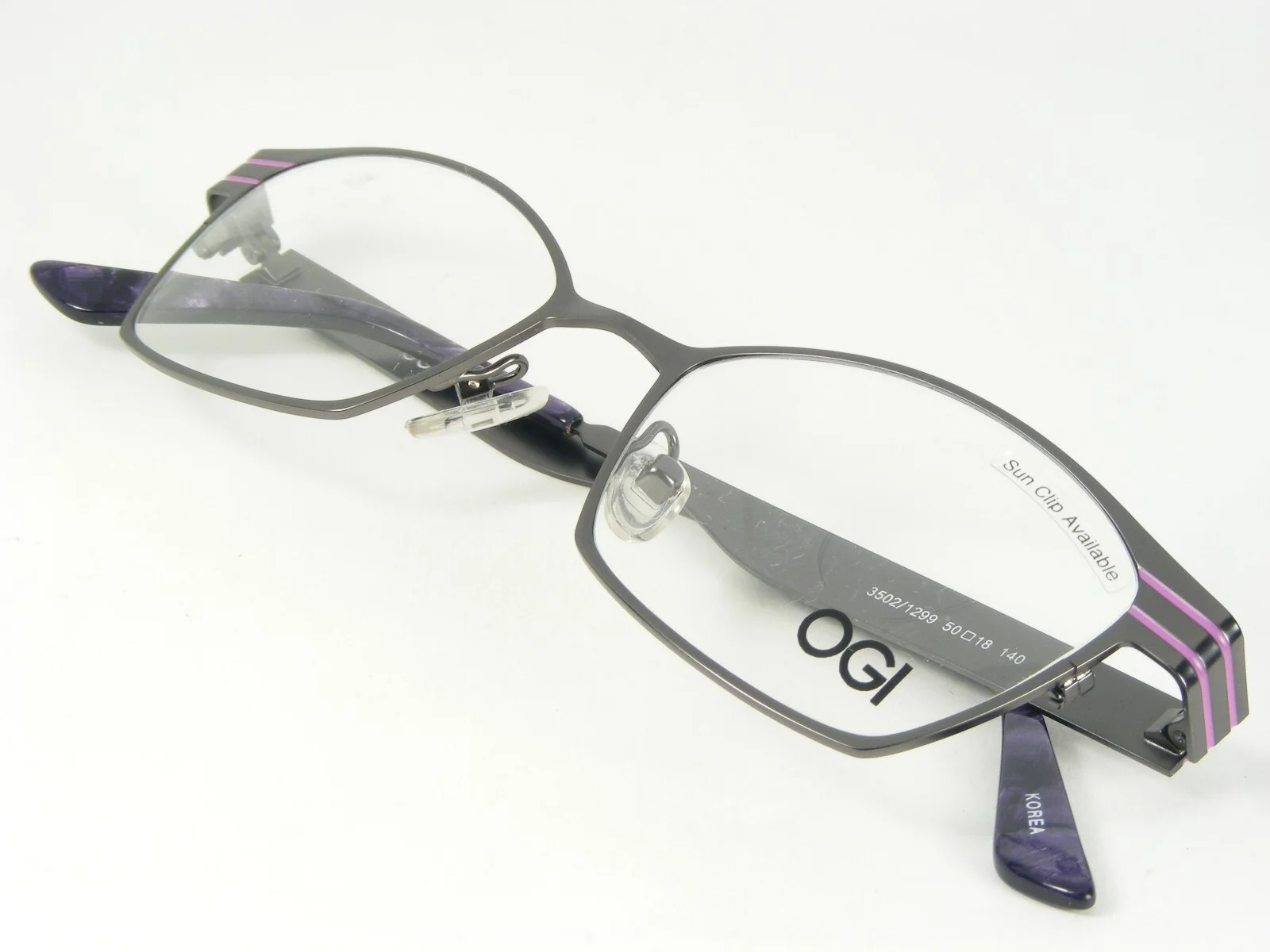 OGI EVOLUTION 3502 1299 GUNMETAL /PURPLE EYEGLASSES GLASSES 50-18-140mm Korea 4