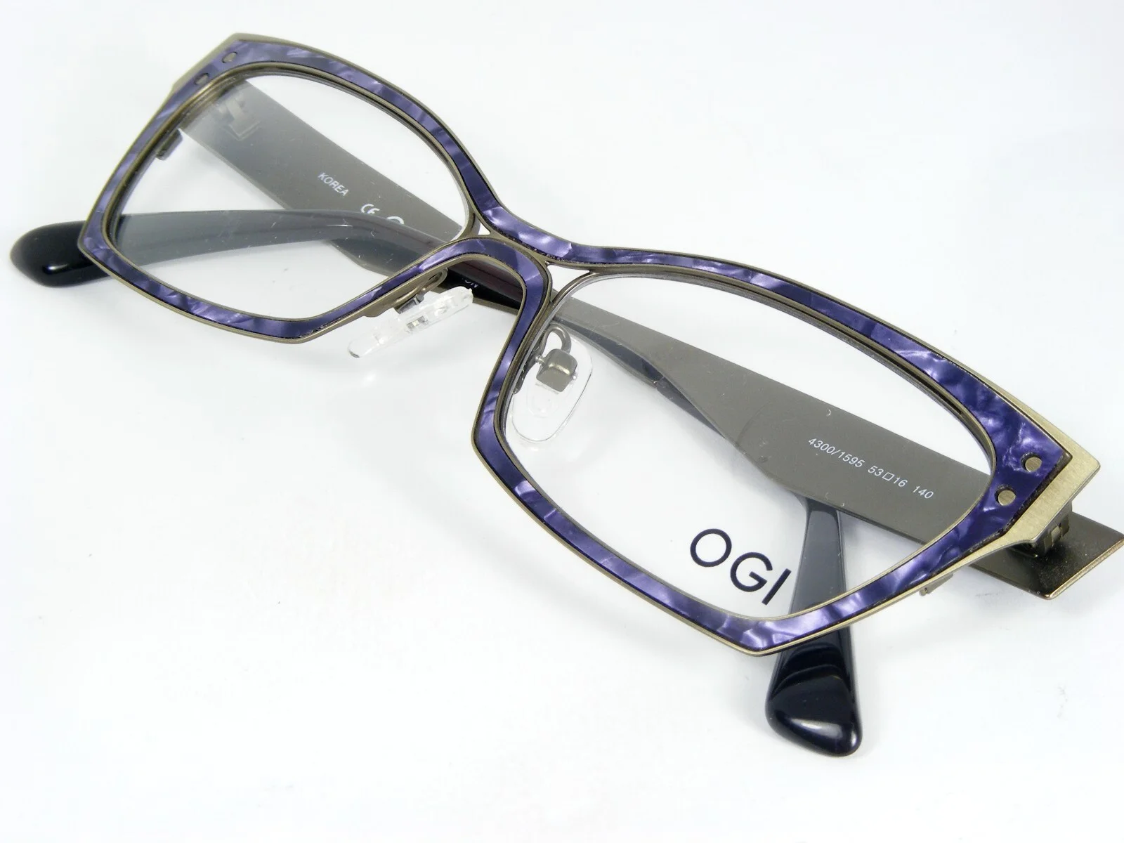 OGI EVOLUTION 4300 1595 PURPLE JASPER /ANTIQUE GOLD EYEGLASSES 53-16-140mm Korea 4