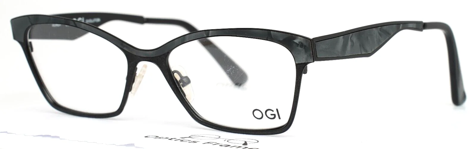 OGI Evolution 4310 1813 Black Marble Womens Cat Eye Eyeglasses 52-18-145
