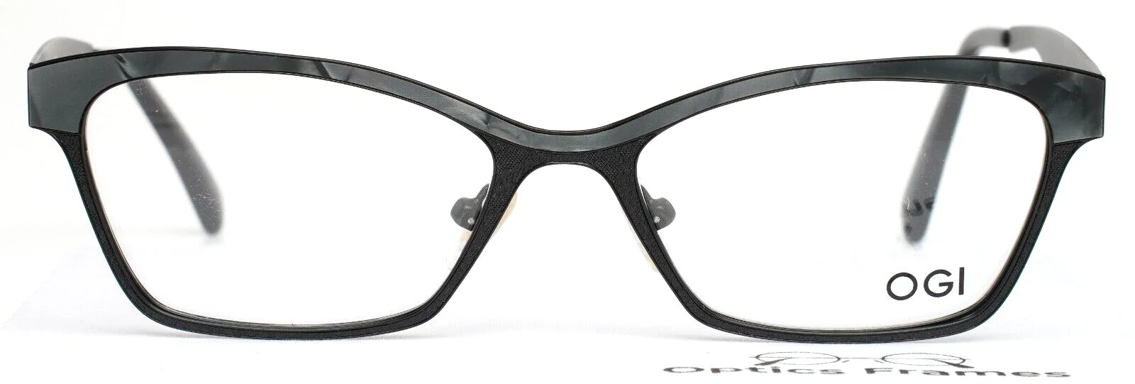 OGI Evolution 4310 1813 Black Marble Womens Cat Eye Eyeglasses 52-18-145 2