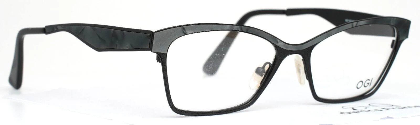 OGI Evolution 4310 1813 Black Marble Womens Cat Eye Eyeglasses 52-18-145 3