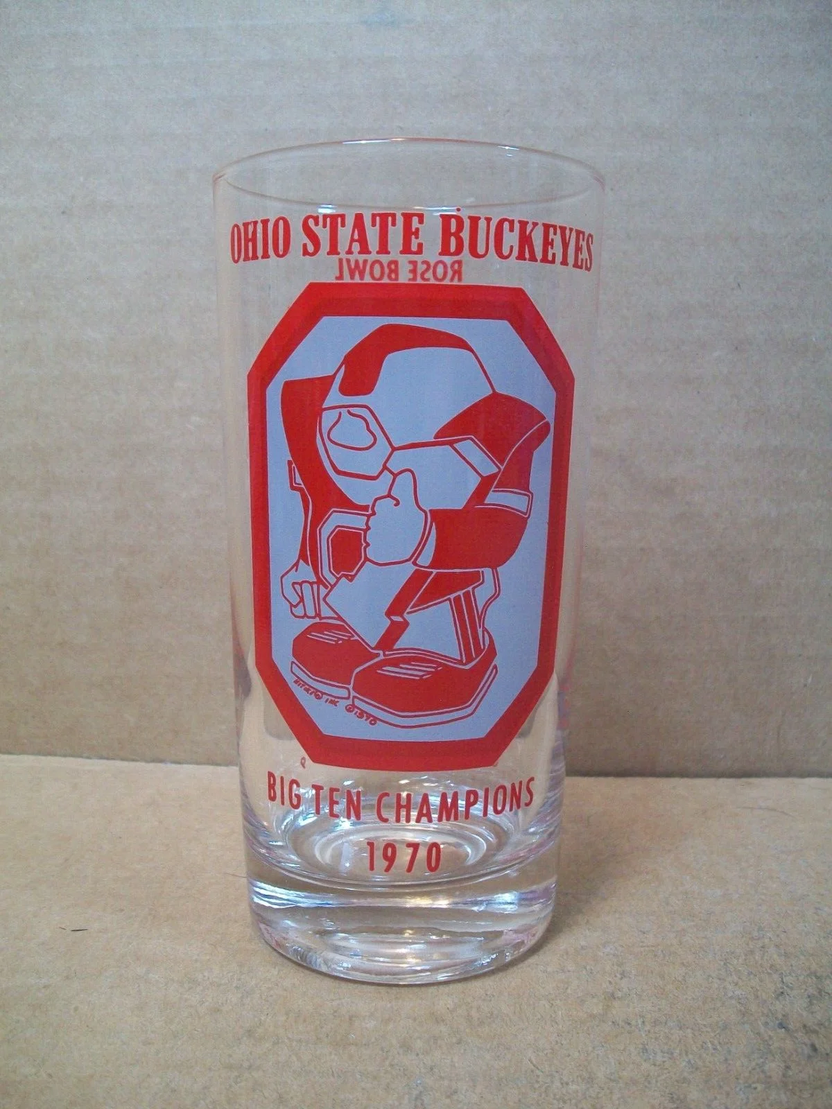 Ohio State Buckeyes Glass ~ Big Ten Champions 1970 ~ Rose Bowl - OSU vs Stanford