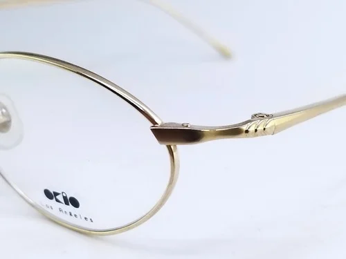 Okio Los Angeles OK-724 Gold 45 19 128 Titanium Eyeglass Frame Japan 3