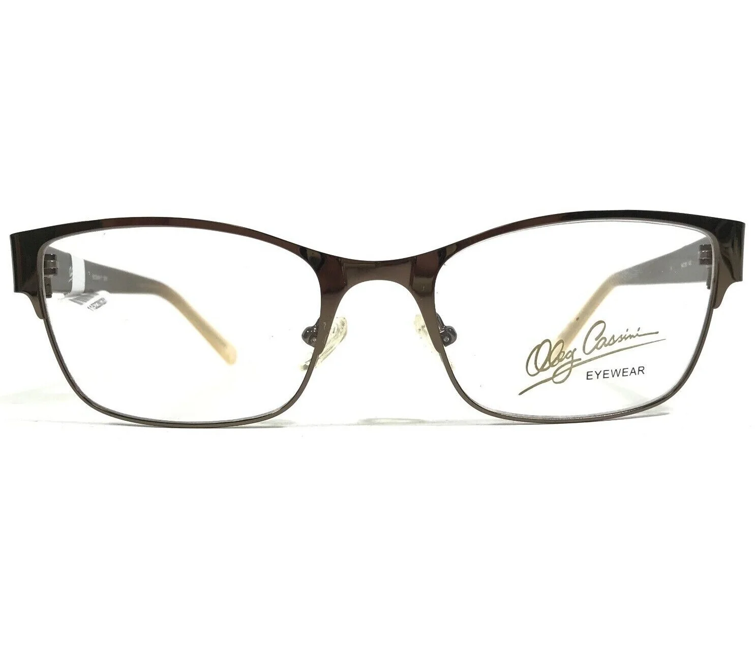 Oleg Cassini OCOV617 210 Eyeglasses Frames Brown Cat Eye Full Rim 54-19-140 1