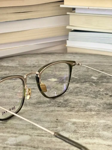 Olive Green Gold Eyeglasses Square Unisex Frames Optical Glasses Japan 3