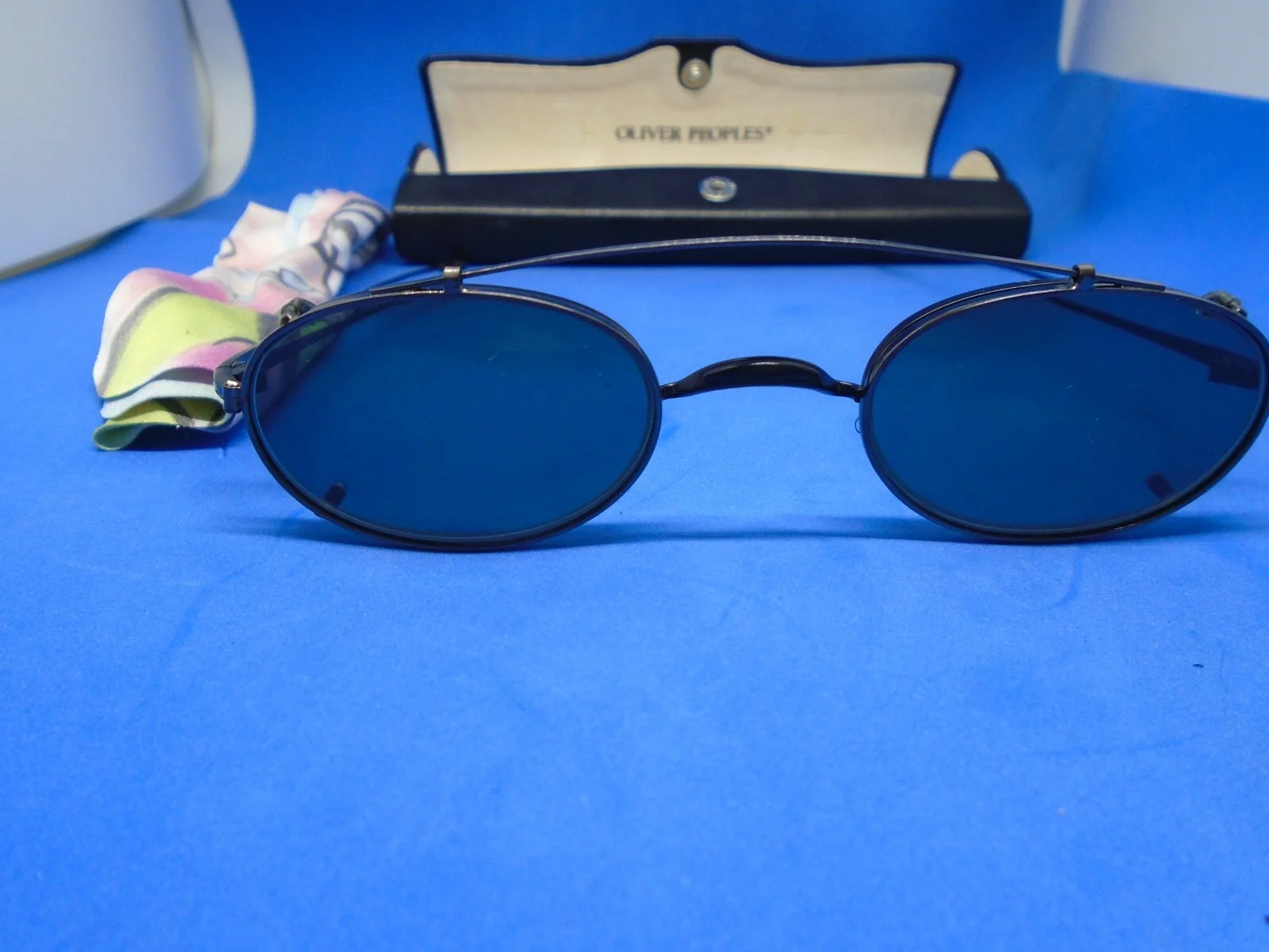 Oliver Peoples OP-605 Titanium 100 Eyeglasses Case Clip On And Lens 43.5 23-135 2