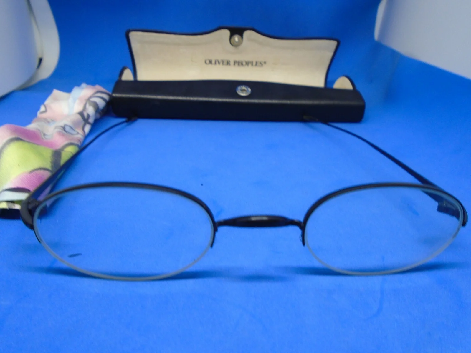 Oliver Peoples OP-605 Titanium 100 Eyeglasses Case Clip On And Lens 43.5 23-135 4