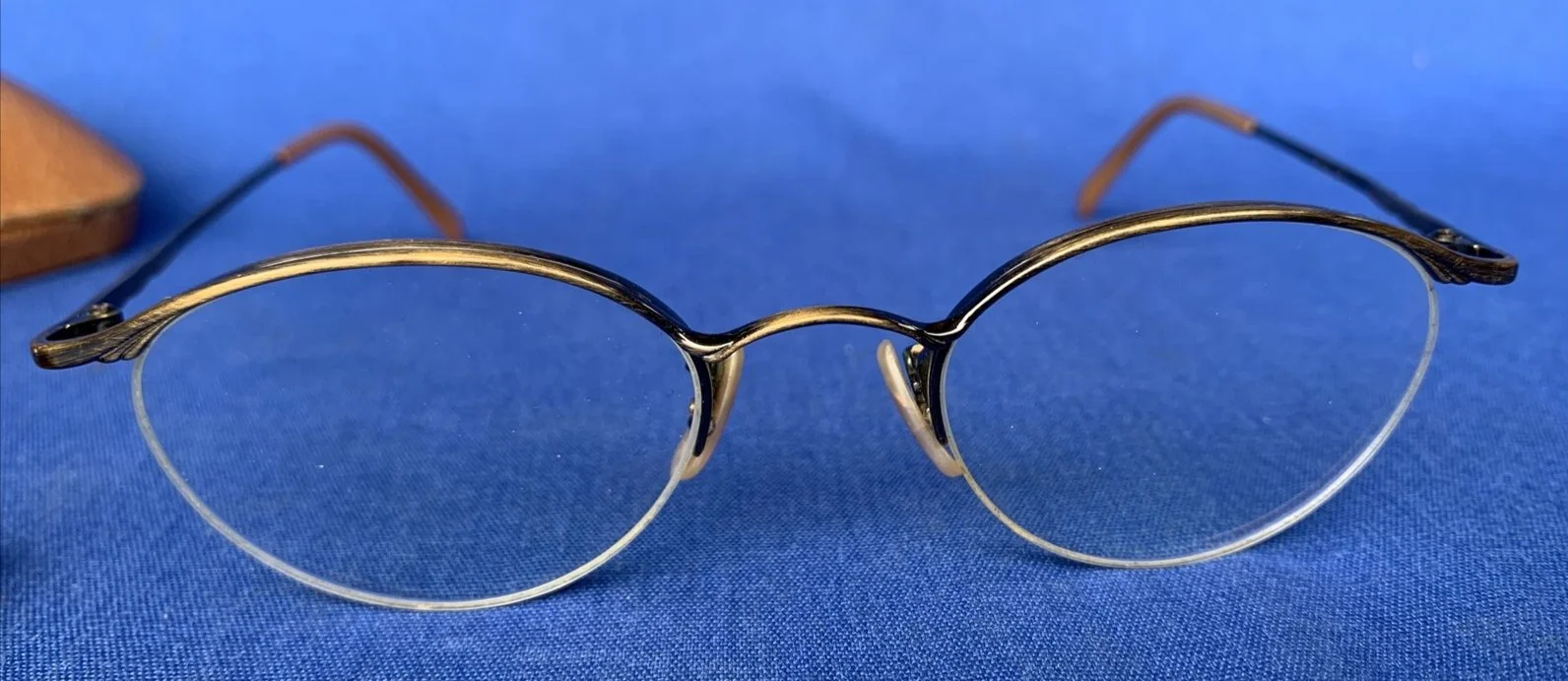 Oliver Peoples OP-88 AG Eyeglasses Frames Antique Gold Half-Rim + Sunglasses