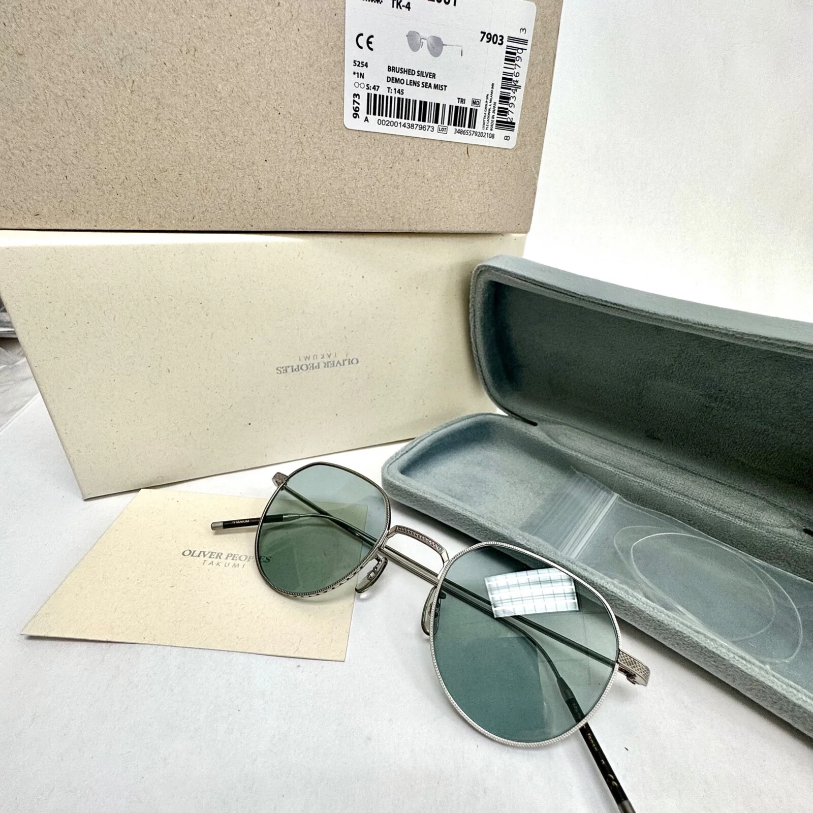 Oliver Peoples TAKUMI TK-4 1298 Silver Titanium Retro Eyeglasses OV1298T Unisex 2