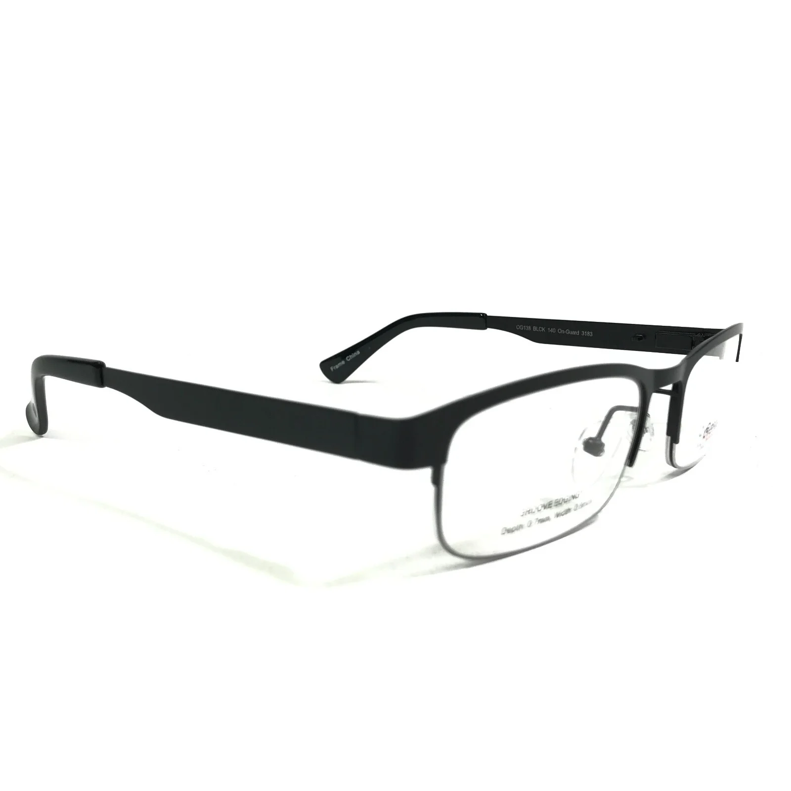 OnGuard Safety Eyeglasses Frames OG138 BLCK 3183 Z87-2+ CSA Z94.3 55-19-140 3