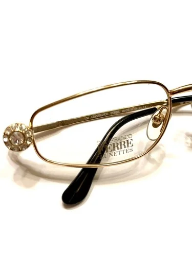 Original ONE OF A KIND Gianfranco Ferre 341 Eyeglasses Gold Italy Swarovski Crys 3
