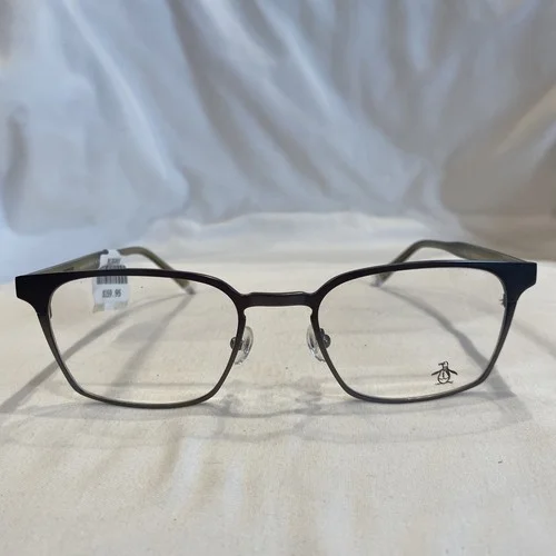 Original Penguin THE MAC GM Gunmetal Rectangular Eyeglasses Frames 52[]20-145 3