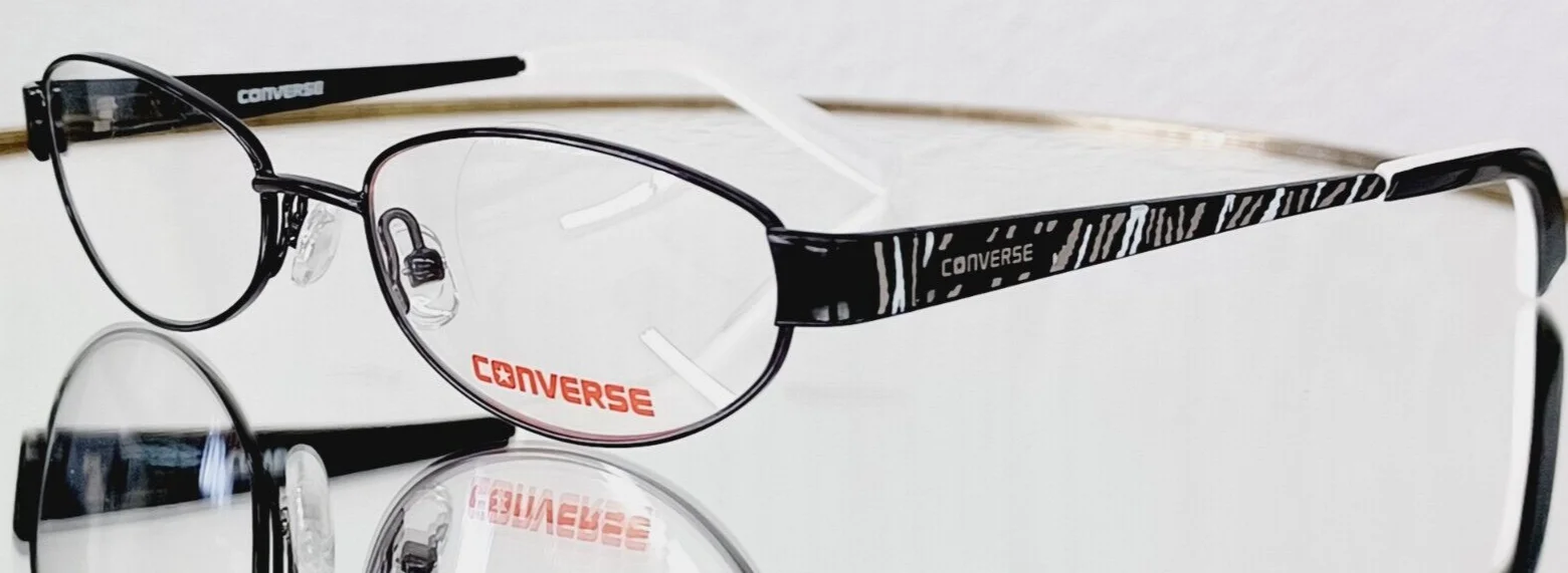 Originale CONVERSE eyeglasses PURR BLACK New Metal 49-16-130 De Rigo REM