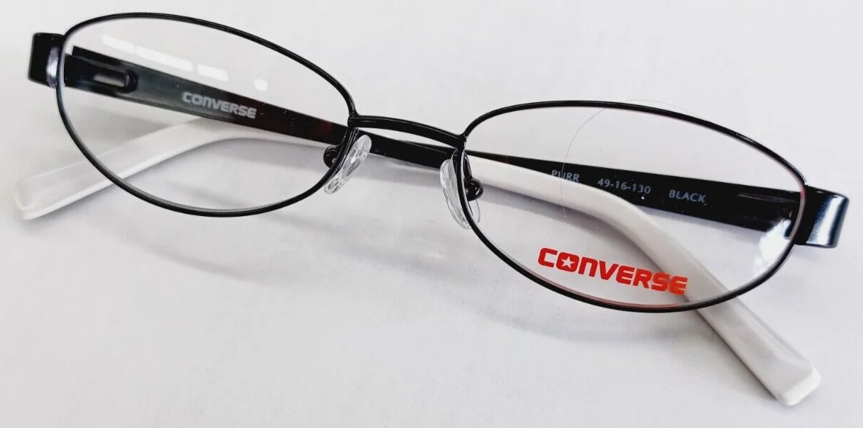 Originale CONVERSE eyeglasses PURR BLACK New Metal 49-16-130 De Rigo REM 3