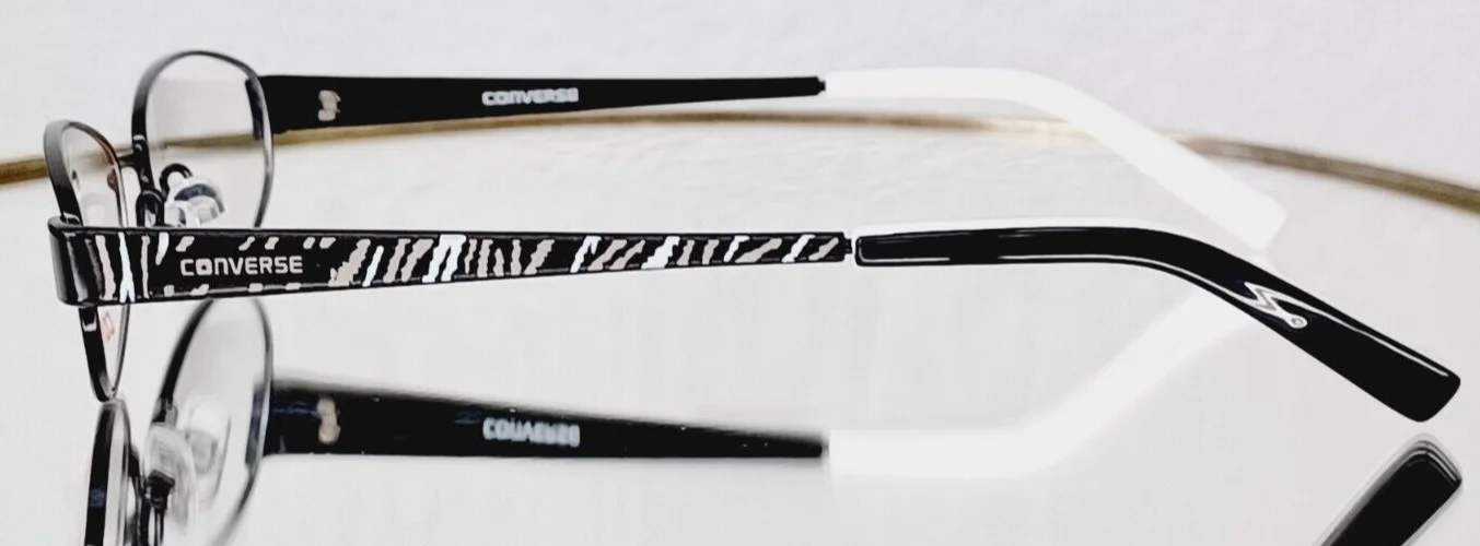 Originale CONVERSE eyeglasses PURR BLACK New Metal 49-16-130 De Rigo REM 4
