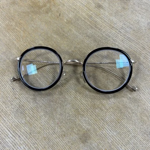 Ottoto 35-002310 Black Round Circle Frames Gold Adult Unisex Timeless Italian 2
