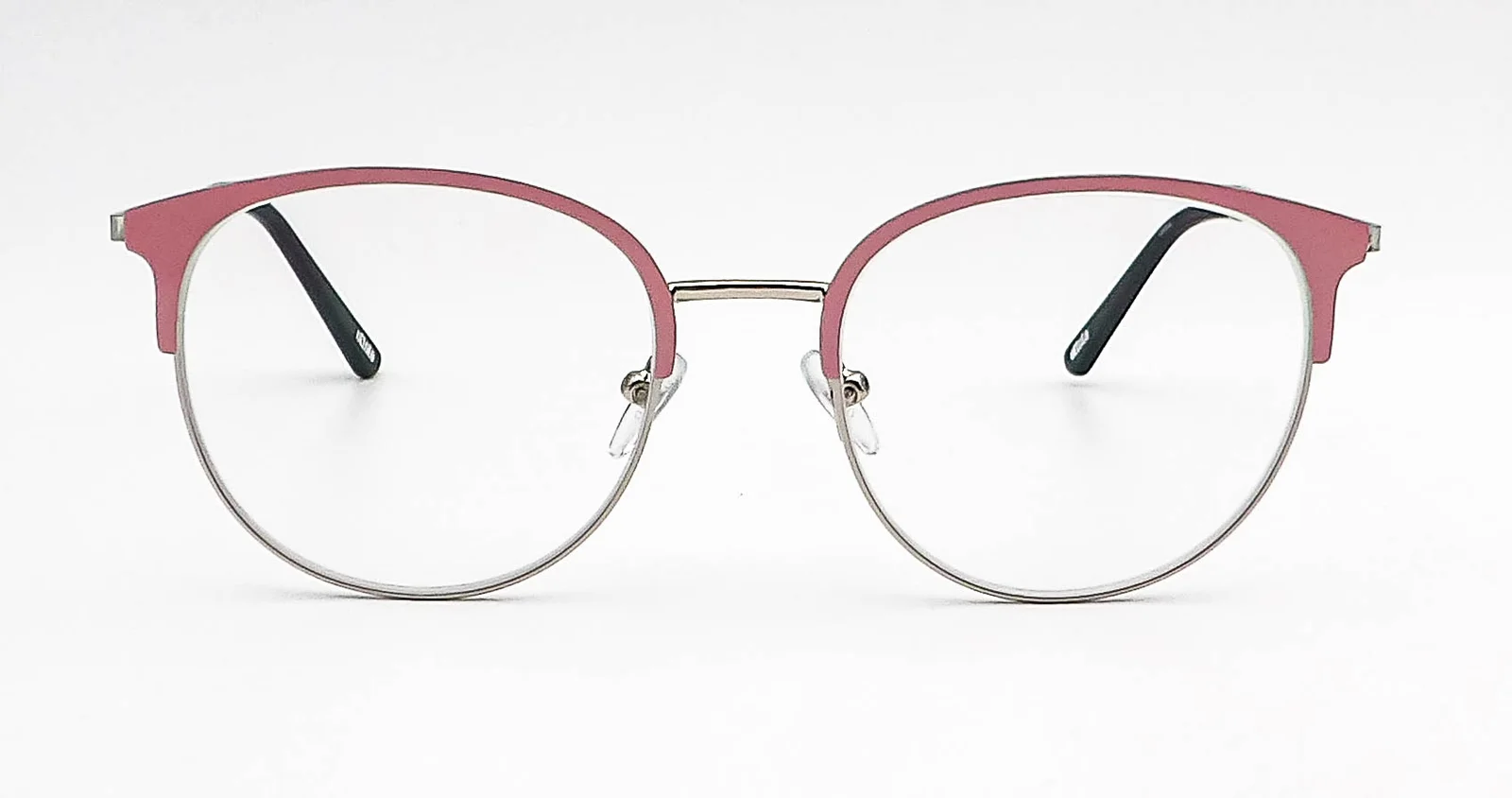 Ottoto Talinum Pink Silver Round Browline Eyeglasses Frames 35-M11016 52-19-140
