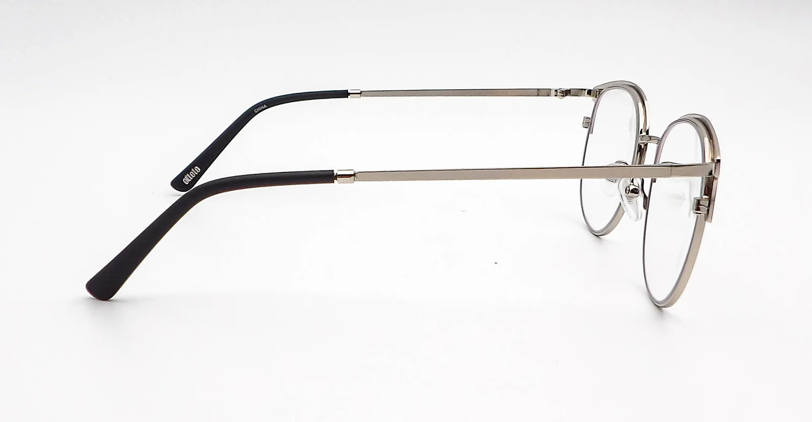 Ottoto Talinum Pink Silver Round Browline Eyeglasses Frames 35-M11016 52-19-140 2