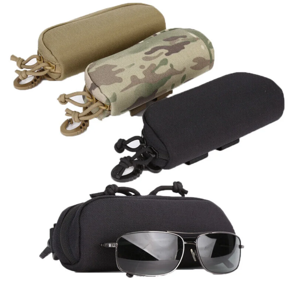 Outdoor Molle Sunglasses Case EDC Goggles Storage Box Nylon Hard Eyeglasses Bag