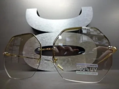 OVERSIZE EXAGGERATED Retro Clear Lens EYE GLASSES Large Square Transparent Frame 3