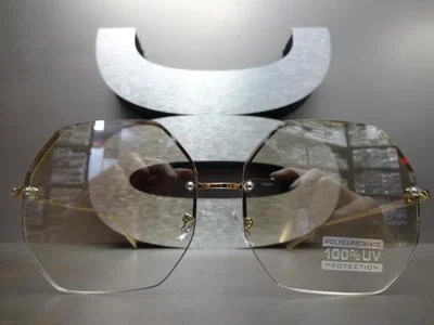 OVERSIZE EXAGGERATED Retro Clear Lens EYE GLASSES Large Square Transparent Frame 4