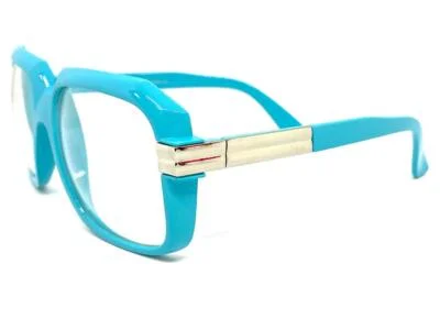 OVERSIZE RETRO Party Club Rave Clear Lens EYE GLASSES Big Square Baby Blue Frame 4