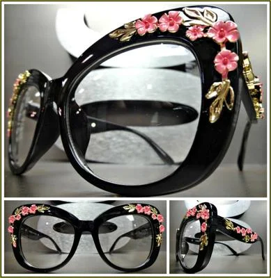 Oversize Vintage Retro Style Clear Lens EYE GLASSES Thick Big Square Black Frame