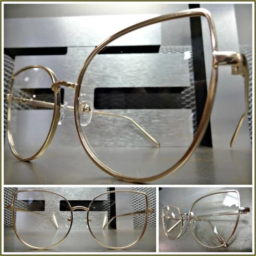 Oversize Women Metal Cat Eye Glasses Frame Brand Designer Fashion Men Clear Lens Eyeglasses eyewear glasses frame for women 1