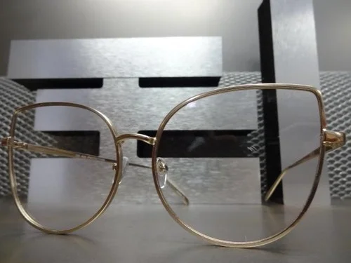 Oversize Women Metal Cat Eye Glasses Frame Brand Designer Fashion Men Clear Lens Eyeglasses eyewear glasses frame for women 3
