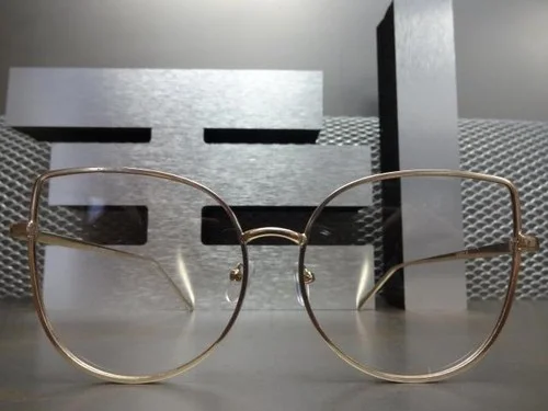 Oversize Women Metal Cat Eye Glasses Frame Brand Designer Fashion Men Clear Lens Eyeglasses eyewear glasses frame for women 4