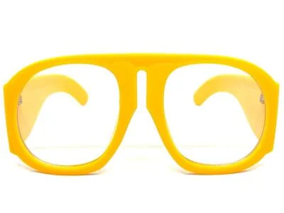 OVERSIZED Classic Retro Clear Lens EYE GLASSES Big Huge Super Thick Yellow Frame 3