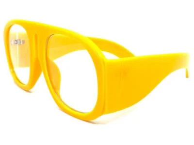 OVERSIZED Classic Retro Clear Lens EYE GLASSES Big Huge Super Thick Yellow Frame 4