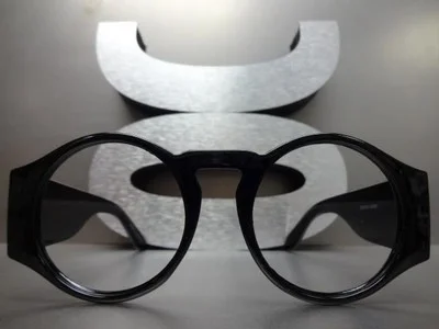 Oversized Exaggerated Thick Round Black Lensless Eye Glasses Frame Only NO Lens 4